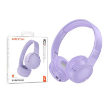 Накладні Stereo навушники Borofone BO32, бездротові, до 5 годин роботи, Bluetooth 5.0, фіолетові