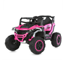 Дитячий електромобіль Джип Bambi Racer M 6141EBLR-8, два двигуни, 3 швидкості, Bluetooth, рожевий