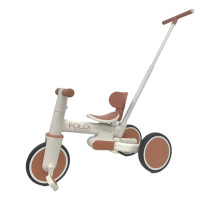 Багатофункціональний дитячий велосипед ME 1202 FOLDI Сinnamon Beige 3в1 з батьківською ручкою