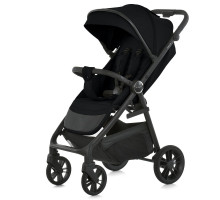 Дитяча прогулянкова коляска ME 1181 DAHLIA Black — до 22 кг, з чохлом, PU колеса, регульована ручка