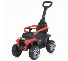 Каталка-толокар M 4802EL-3, пластик, метал, до 23 кг, MP3, USB, Bluetooth, індикатор батареї, червона