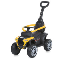 Каталка-толокар M 4802EL-6, пластик, метал, до 23 кг, MP3, USB, Bluetooth, індикатор батареї, жовтий