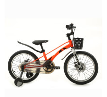 Велосипед MB 18OXIC NEON ORANGE, від 4 до 7 років, пластикові крила, додаткові колеса,18 дюймів, помаранчевий