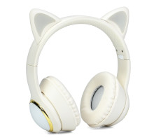 Навушники AKZ65, Bluetooth, із вушками, до 10 метрів, FM-радіо, TF-слот, 32 Ом, 20 Гц – 20 кГц, бежевий