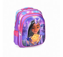 Дитячий рюкзак FG240502004A з трьома відділеннями та боковими кишенями, фіолетовий з принтом, розмір 39×28×14 см