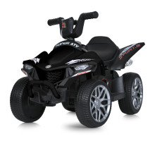 Дитячий квадроцикл Bambi Racer з двома моторами, MP3, USB, музичний, чорного кольору