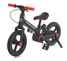 Велосипед-трансформер дитячий MB 1021-1 2в1 PROF1 KIDS 12" зі знімними колесами та батьківською ручкою, чорно-червоний