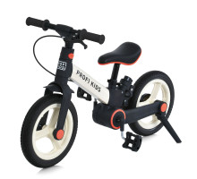 Велосипед-трансформер дитячий MB 1021-2 2в1 PROF1 KIDS 12" зі знімними колесами та батьківською ручкою, чорно-бежевий