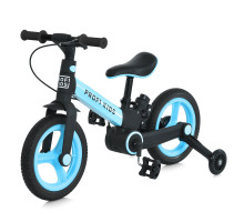Велосипед-трансформер дитячий MB 1021-6 2в1 PROF1 KIDS 12" зі знімними колесами та батьківською ручкою, чорно-блакитний
