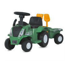 Дитяча електрокаталка-трактор Bambi Racer M 6153B-5 з причепом та музичною панеллю, зелений