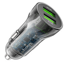 Автомобільний зарядний пристрій HOCO Z47 Type-C, 2×USB-A, QC3.0, 20 Вт, чорного кольору