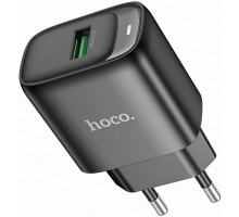 Зарядний пристрій HOCO C140A, 1 USB, швидке заряджання QC 3.0, до 18 Вт, чорного кольору