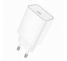 Зарядний пристрій HOCO C143A, USB-C, підтримка PD, потужність 20 Вт, білий