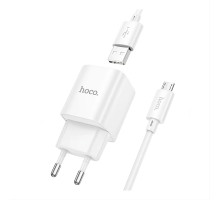 Мережевий зарядний пристрій HOCO C145A QC3.0, 1 USB-порт, 3A, з кабелем Micro-USB