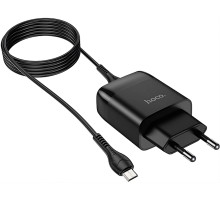 Мережевий зарядний пристрій HOCO C72Q, Micro USB, QC3.0, 1 порт, 3.0A, 18Вт, чорний
