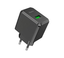 Мережевий зарядний пристрій HOCO CS12A QC3.0, 1 USB, швидке заряджання, чорний