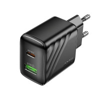 Мережевий зарядний пристрій HOCO CS25A PD20W + QC3.0, два порти Type-C та USB