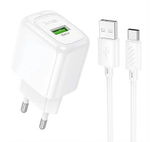 Зарядний адаптер HOCO CS52A 18 Вт, підтримка QC2.0/QC3.0/AFC/FCP/SCP + кабель Type-C