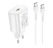 Мережевий зарядний пристрій Hoco N22 Jetta PD25W (Type-C to Type-C) White