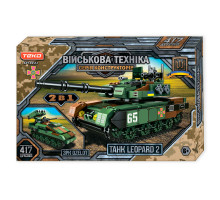 Конструктор “Військова техніка” 49551 Teko, 417 деталей, танк LEOPARD 2 + ЗРК OZELOT, бойова модель