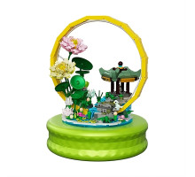 Конструктор 623004 “Lotus pond moonlight”, квіткова композиція зі звуком, підсвічуванням і заводним механізмом