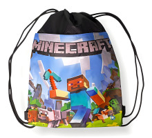 Дитяча сумка Minecraft для спортивної форми та взуття чорна 35 х 40 см (25-33)