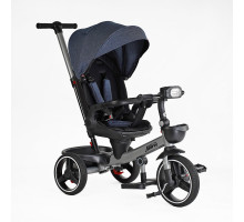Дитячий триколісний велосипед BestTrike Marco 9155 / 303-19 з поворотним сидінням, складним кермом та музичною фарою, синій