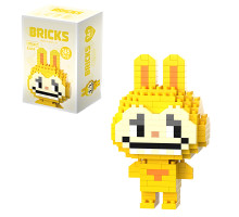 Дитячий конструктор Bricks Зайчик Лабубу жовтий на 245 деталей (E3058)