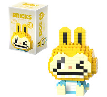 Дитячий конструктор Bricks Зайчик Лабубу жовто-блакитний на 238 деталей (E3055)