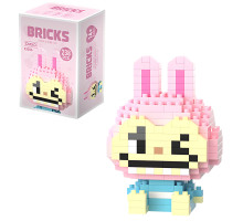 Дитячий конструктор Bricks Зайчик Лабубу рожево-блакитний на 238 деталей (E3053)