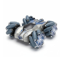 Радіокерована трюкова машина RQ 2095, акумулятор 3.7V, пульт, підсвічування коліс, обертання на 360°, музика, Сіра