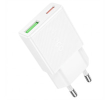 Мережевий зарядний пристрій Hoco N73 Ultra-Thin 20W з портами USB-C та USB-A, білий