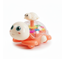 Музична черепашка 49033 W Toys з прозорим корпусом, шестернями, світлом і звуком, рожева