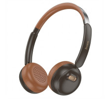 Бездротові навушники HOCO Verso Retro W62 – Bluetooth 5.4 з 40 мм динаміками, мікрофоном, 30 годин автономної роботи, коричневий