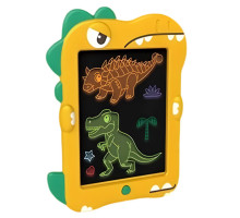 Дошка для малювання LCD Динозавр 1688 D-1, чорний фон, графічний планшет, інтерактивна, жовтого кольору