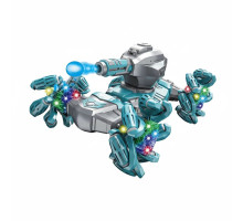 Танк на радіокеруванні 1037-01, орбізи, світло, обертання 360°, підйом корпусу, ролики, синій
