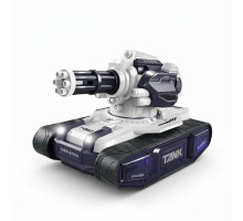 Танк на радіокеруванні 399 D-9 білий, пульт 2.4 GHz, акумулятор 3.7 V, сенсорний браслет, стріляє орбізами, парогенератор, звук