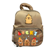 Дитячий рюкзак Lucky з принтом капібара 25 х 22 см коричневий (25-605)