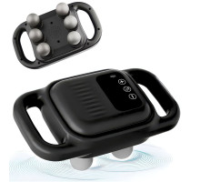 Перкусійний масажер 12365/МК для тіла 6 насадок, 9 режимів, 20 швидкостей, інфрачервоне прогрівання, USB