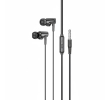 Дротові навушники Hoco M112 з мікрофоном, Hi-Fi звук, 1.2 м, внутрішньоканальні, чорні