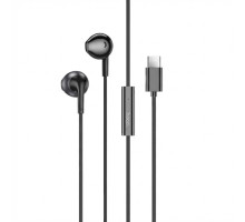 Навушники вкладиші HOCO M115, Type-C, з мікрофоном, Hi-Fi стерео звук, 1.2 м, чорні