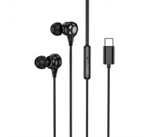 Навушники HOCO M116, Type-C, вакуумні з мікрофоном, Hi-Fi стерео, 1.2 м, чорні
