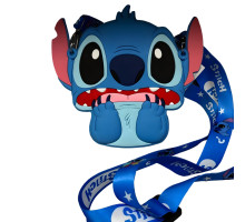 Дитяча сумка силіконова з ремінцем Stitch 13 х 11 см блакитна (25-520)