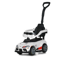 Каталка-толокар у вигляді Toyota M 6129EL-1 з батьківською ручкою, м'яке сидіння екошкіра, музика, світло, Білий