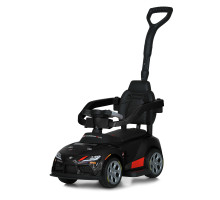 Каталка-толокар у вигляді Toyota M 6129EL-2 з батьківською ручкою, м'яке сидіння екошкіра, музика, світло, сигнал, Чорний
