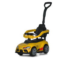 Каталка-толокар у вигляді Toyota M 6129EL-6 з батьківською ручкою, м'яке сидіння екошкіра, музика, світло, сигнал, Жовтий