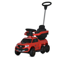 Каталка-толокар BAMBI RACER M 5900EL-3 з батьківською ручкою, м'яке сидіння екошкіра, колеса EVA, музика, світло, Червоний