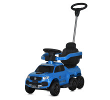 Каталка-толокар BAMBI RACER M 5900EL-4 з батьківською ручкою, м'яке сидіння екошкіра, колеса EVA, музика, світло, Синій