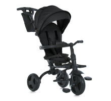 Велосипед триколісний TURBO TRIKE MT 1055 Black, поворот сидіння, гальма, складане кермо, сумка, чорний