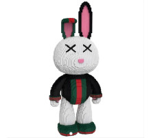Конструктор «Зайчик GUCCI» 58025 — 8812 деталей, 50 см, 3D-модель із пластикових блоків